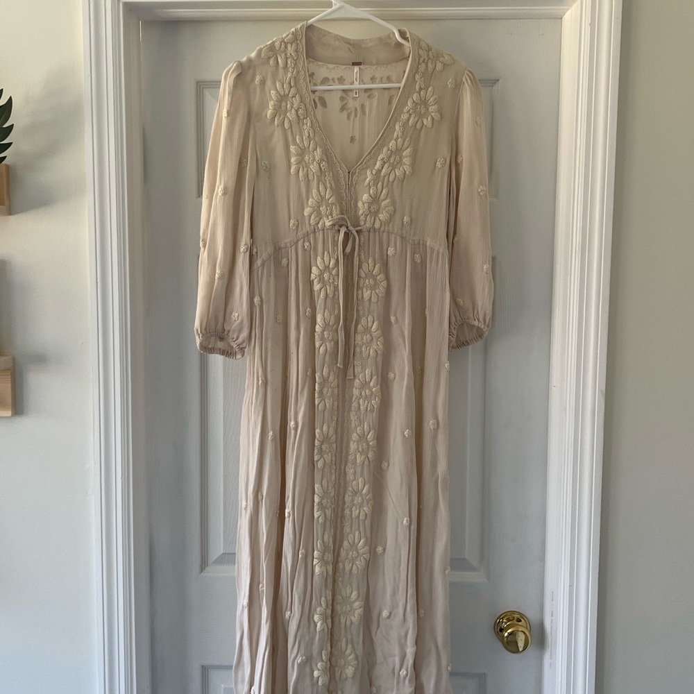Free People Embroidered Fable Midi Dress